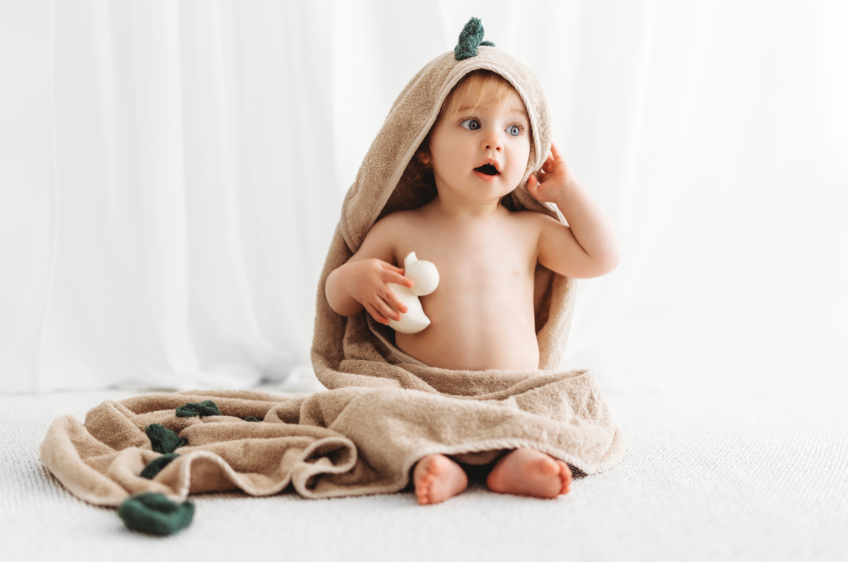 100% Organic Hooded Towel - Sand/Gender Neutral