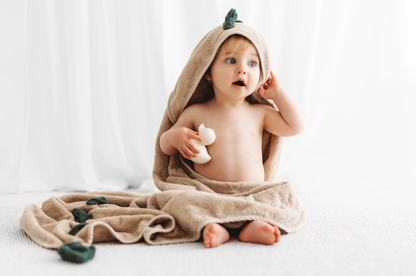 100% Organic Hooded Towel - Sand/Gender Neutral