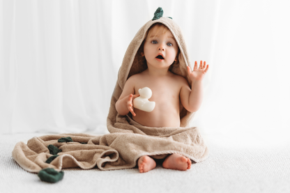 100% Organic Hooded Towel - Sand/Gender Neutral