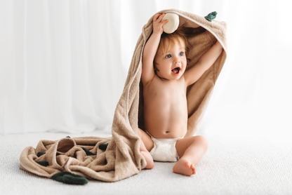100% Organic Hooded Towel - Sand/Gender Neutral