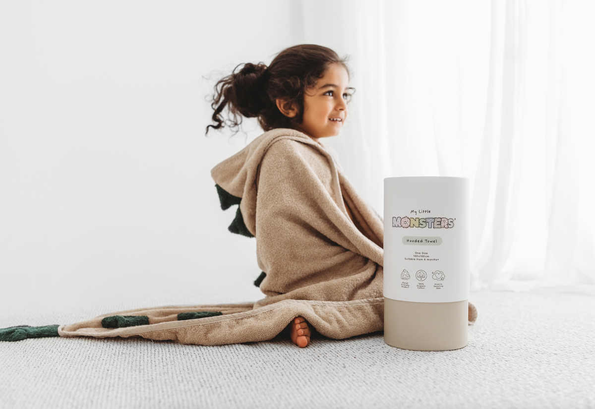 100% Organic Hooded Towel - Sand/Gender Neutral