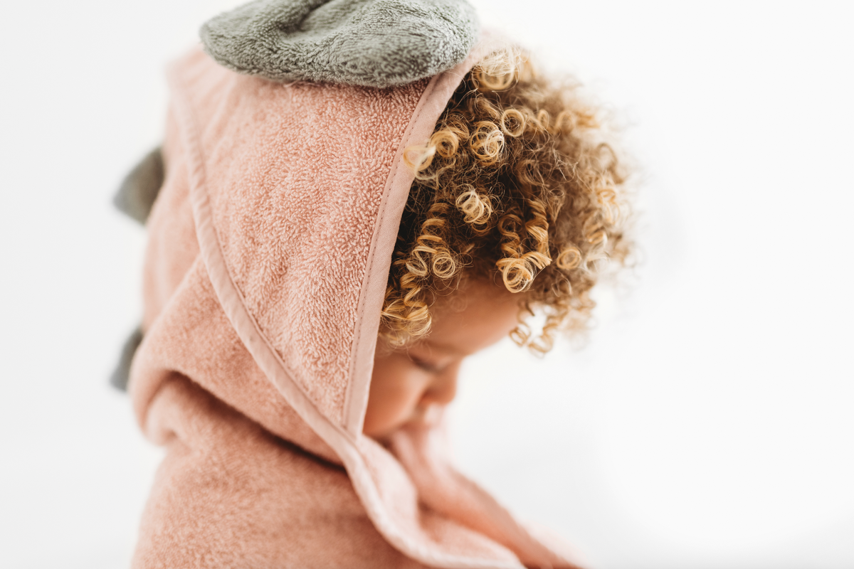 100% Organic Hooded Towel - Rose (With Bow)