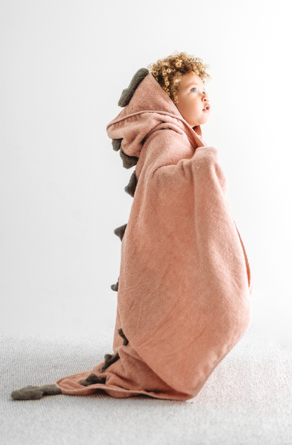 100% Organic Hooded Towel - Rose (With Bow)