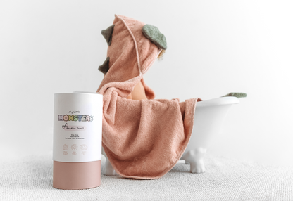 100% Organic Hooded Towel - Rose (With Bow)