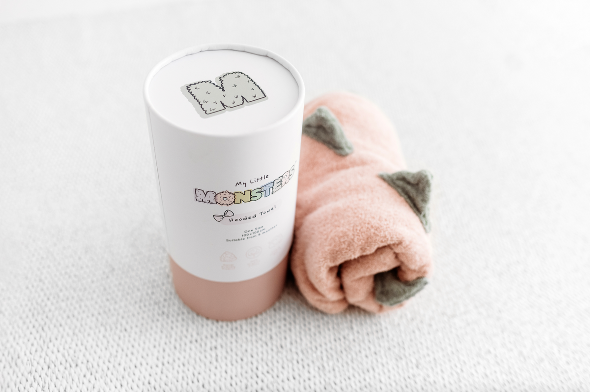 100% Organic Hooded Towel - Rose (With Bow)